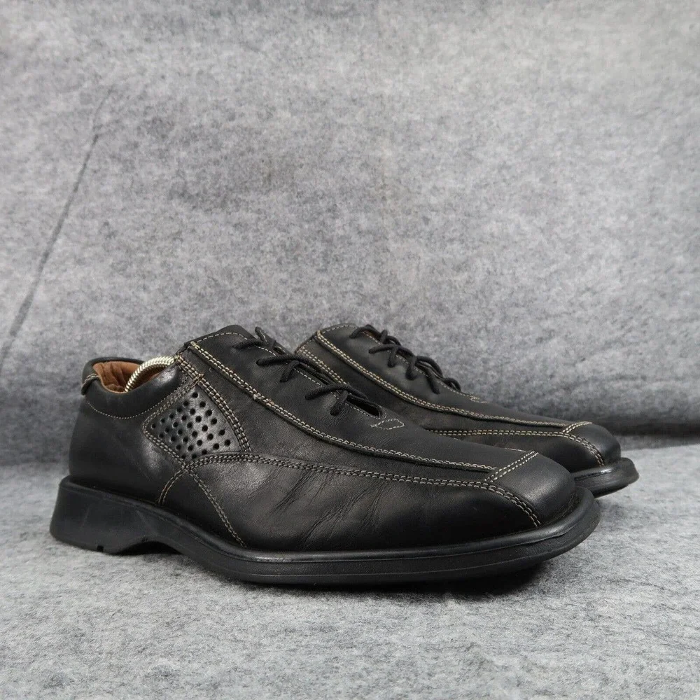 Bottesini Shoes Mens 9 Oxfords Square Toe Leather Y2k Retro Black Classic 90s